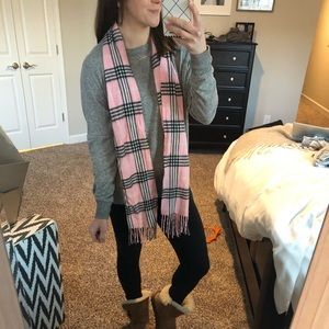 Pink and Black Plaid Scarf